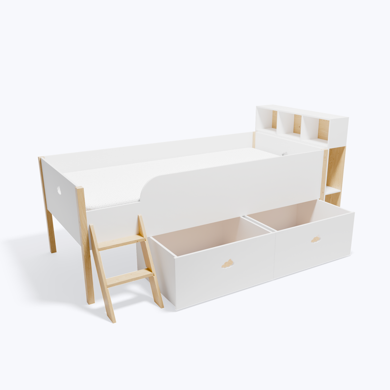 Ensemble lit surélevé Nuage et matelas