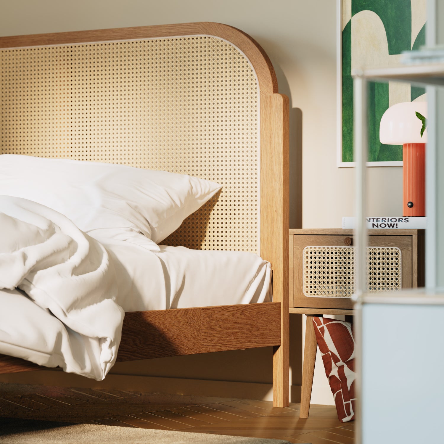 Tête de lit cannage|Sans tiroirs