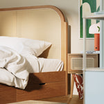 Tête de lit cannage|Avec tiroirs