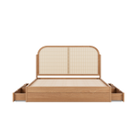 Tête de lit cannage|Avec tiroirs