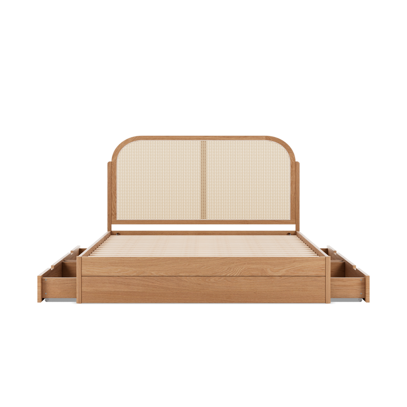 Tête de lit cannage|Avec tiroirs