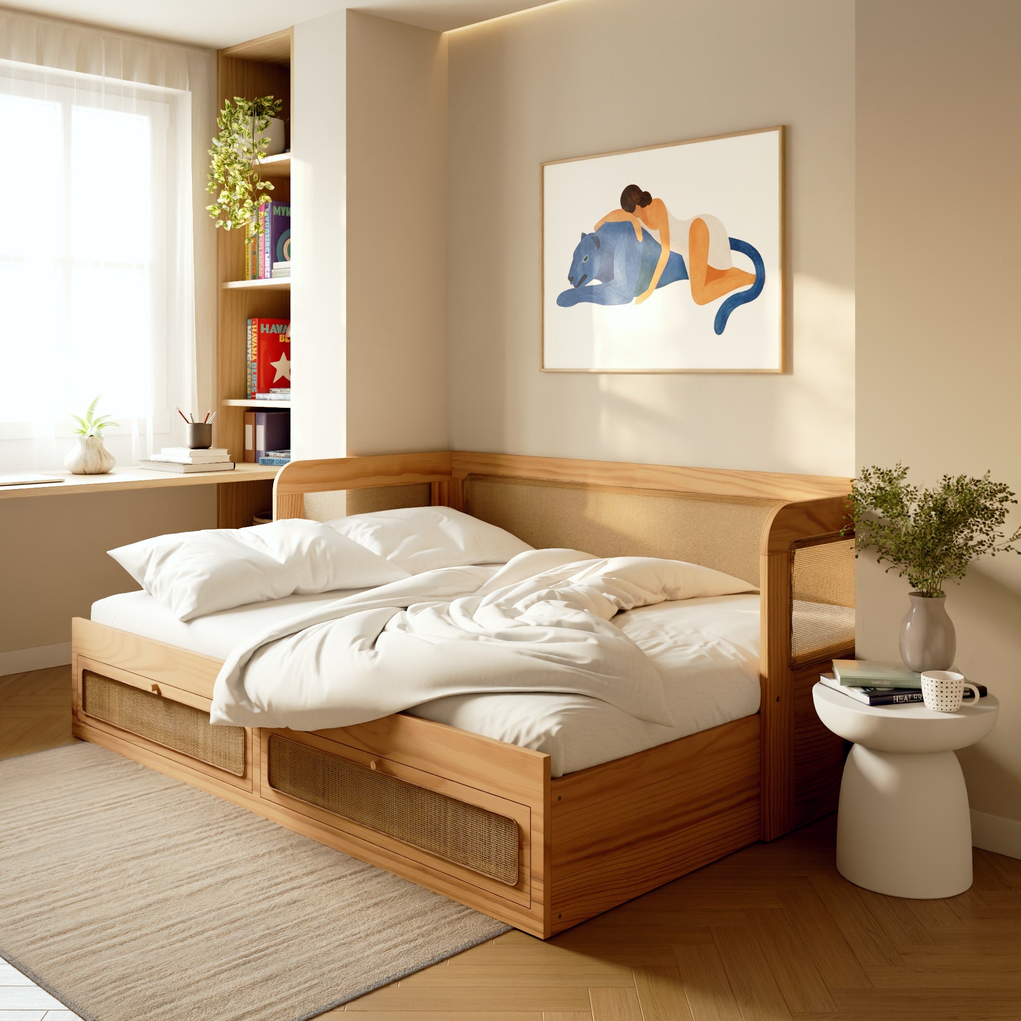 Rotin tressé,Sans matelas